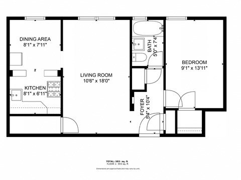 a floor plan of a house with a bedroom and a living room